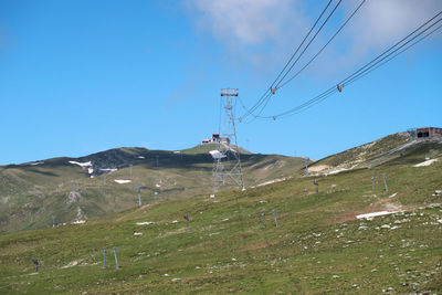 Scenic view of landscape against blue sky