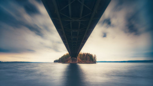 Low angle view of bridge over river