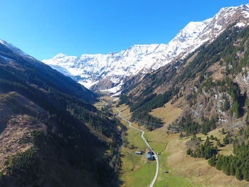 Scenic view of mountains against clear sky