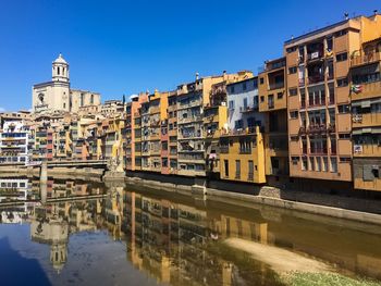 Reflection of buildings in city