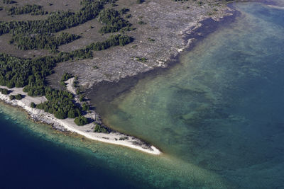 High angle view of sea shore