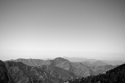 Scenic view of mountains against clear sky