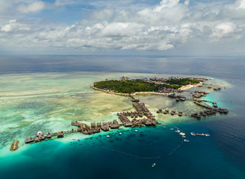 High angle view of sea against sky