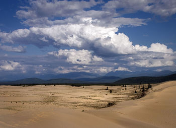 Scenic view of desert against sky