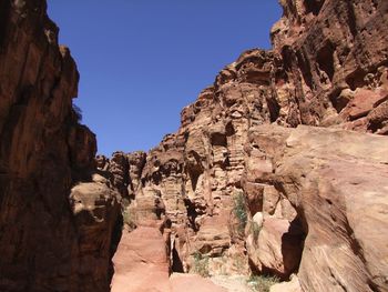 Low angle view of rock formations