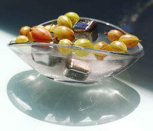 Close-up of ice cream on glass