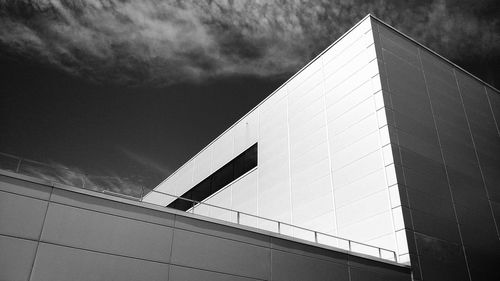 Low angle view of modern building against sky