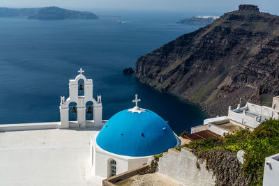 High angle view of cathedral at sea