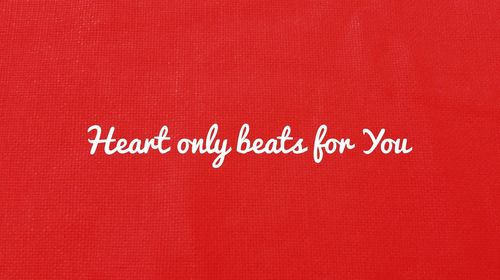 Close up of red text
