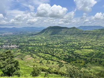 High angle view of landscape against sky