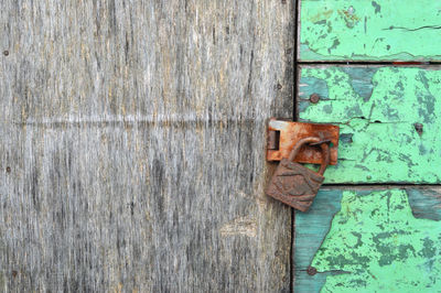 Close-up of old wooden door