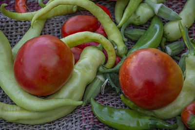 High angle view of tomatoes