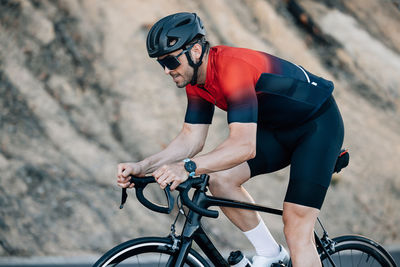 Man riding bicycle