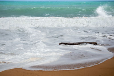 Waves rushing towards shore