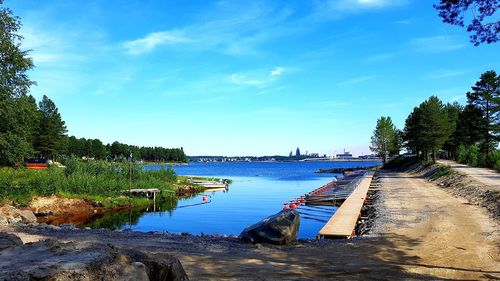 Scenic view of river against sky