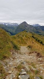 Scenic view of mountains against sky