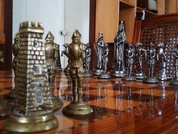 Close-up of chess pieces