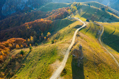 Aerial view of road on landscape