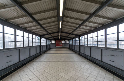 Empty railroad station platform