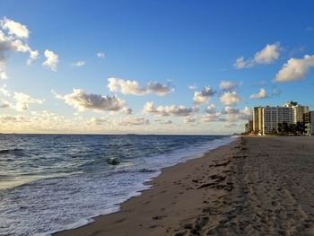 Scenic view of beach against sky