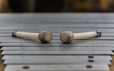 Close-up of cigarette on table