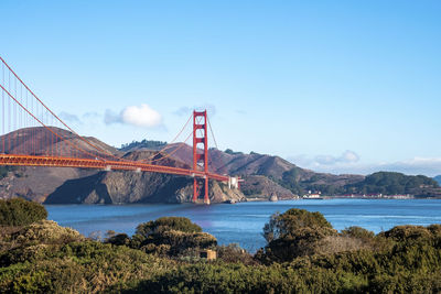 Golden gate bridge over beautiful san francisco bay during summer