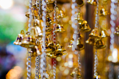 Close-up of decoration hanging against blurred background