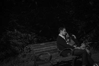 People sitting on bench