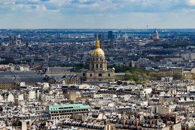 Aerial view of paris cityscape