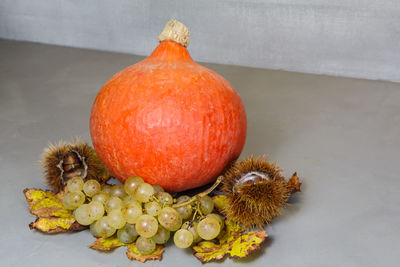 High angle view of fruits on table