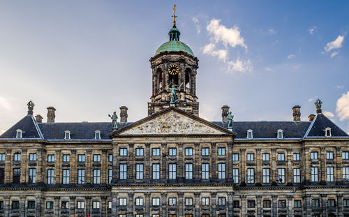 Low angle view of historic building against sky