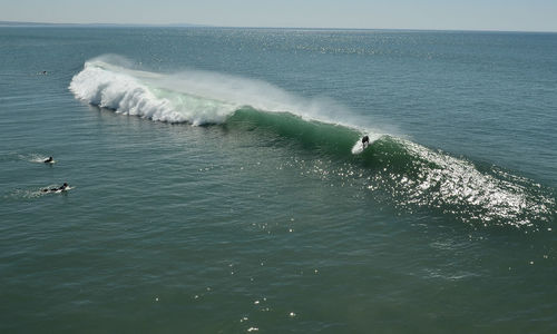 High angle view of sea against sky