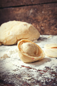 Close-up of bread on table