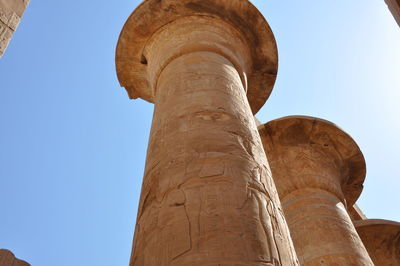 Low angle view of old ruins against clear sky