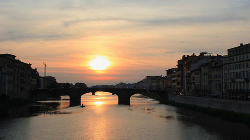 Florence. sunset over arno river