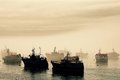 Boats in sea