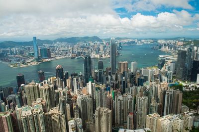 Aerial view of city buildings