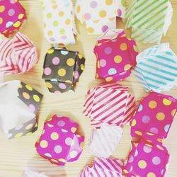 Close up of multi colored balls