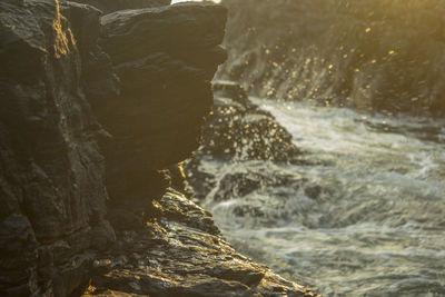 Scenic view of waterfall