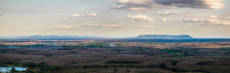 Scenic view of landscape against sky during sunset