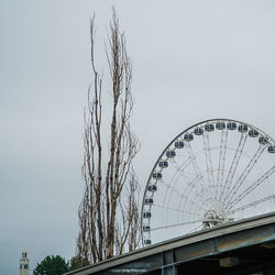 Low angle view of ferris wheel against clear sky