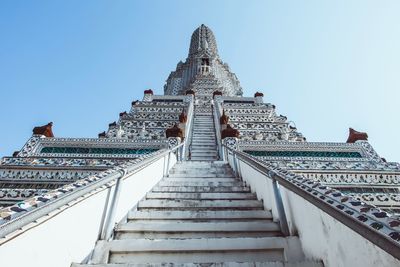 Low angle view of temple building against clear sky