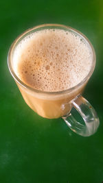 High angle view of coffee on table