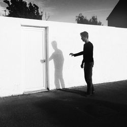 Two people looking at playground