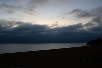 Scenic view of sea against sky at sunset