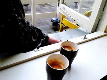 Coffee cup on table