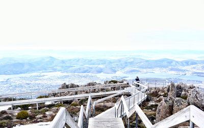 Rear view of man standing on observation point