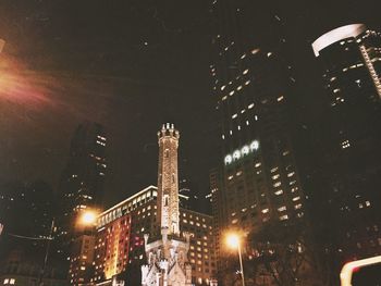 Low angle view of illuminated building