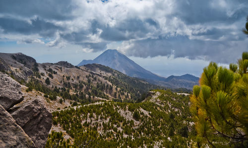 Scenic view of mountains against sky