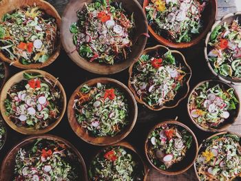 Full frame shot of potted plants for sale in market